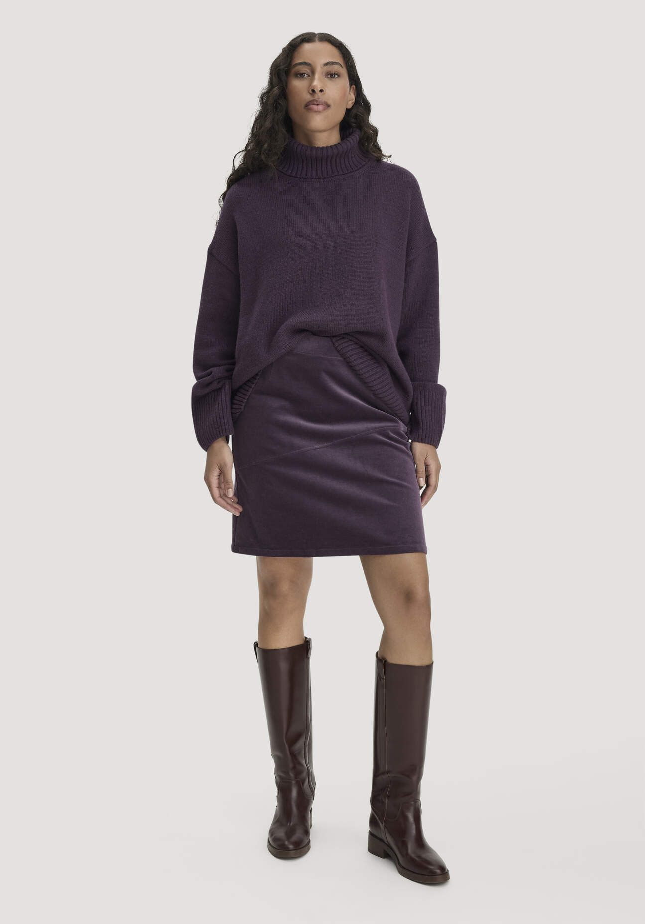 hessnatur Damen Cordrock Mini aus Bio-Baumwolle - lila - Größe 48