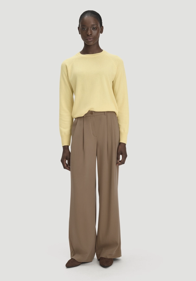 Wide leg twill trousers made from TENCEL™ Lyocell