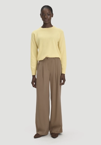 Wide leg twill trousers made from TENCEL™ Lyocell - 0