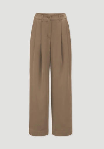 Wide leg twill trousers made from TENCEL™ Lyocell