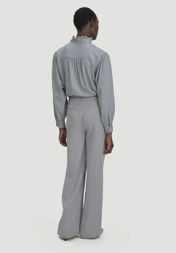 Twill-Hose Wide Leg aus TENCEL™ Lyocell - 1