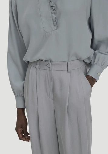 Wide leg twill trousers made from TENCEL™ Lyocell - 2