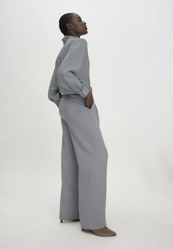 Twill-Hose Wide Leg aus TENCEL™ Lyocell - 3