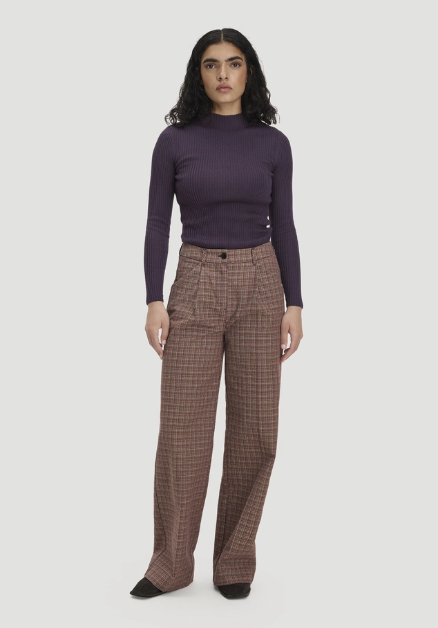 Tweed trousers, wide leg, relaxed fit, made from pure organic cotton
