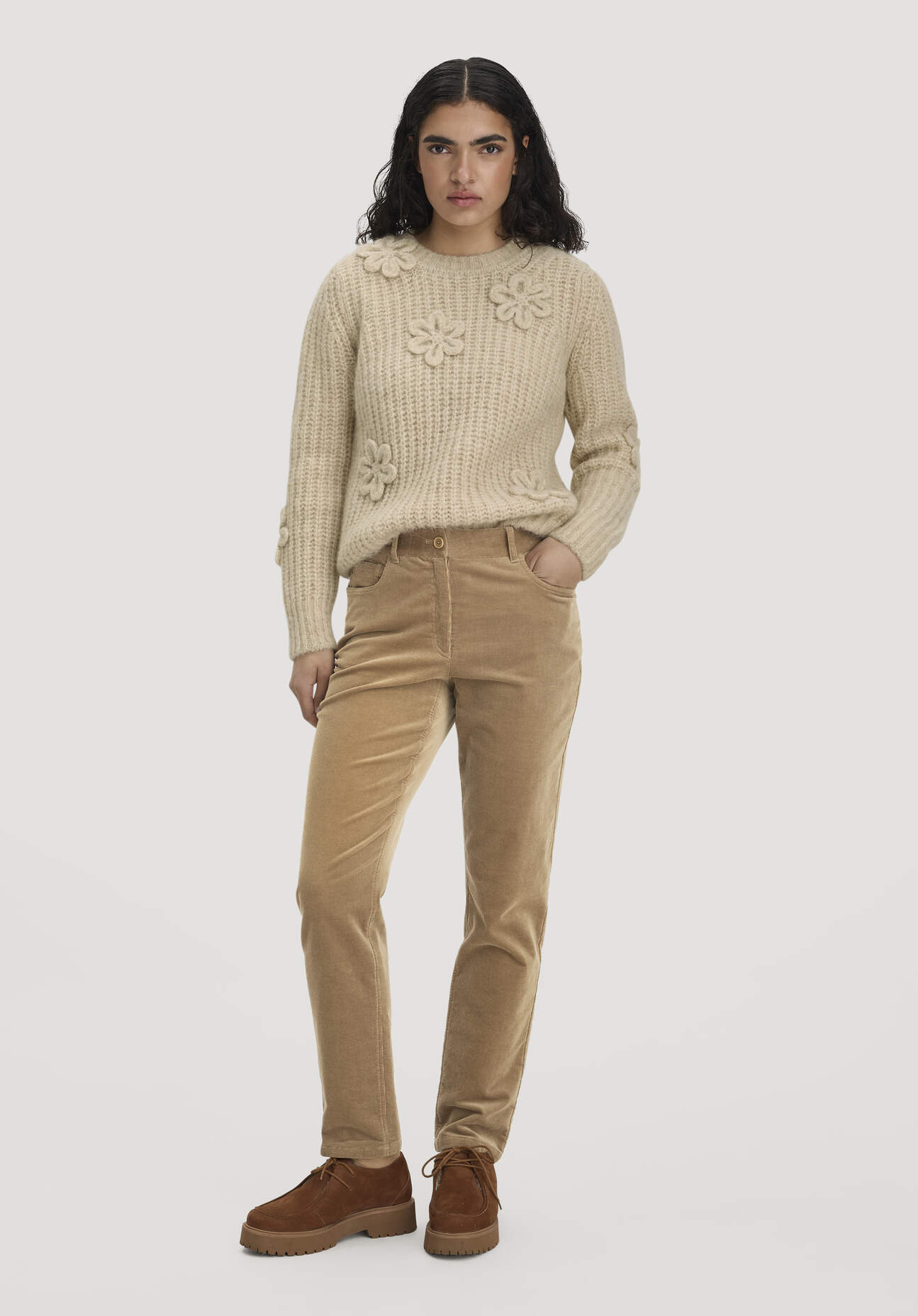 hessnatur Damen Cordhose Straight Leg aus Bio-Baumwolle - braun - Größe 38