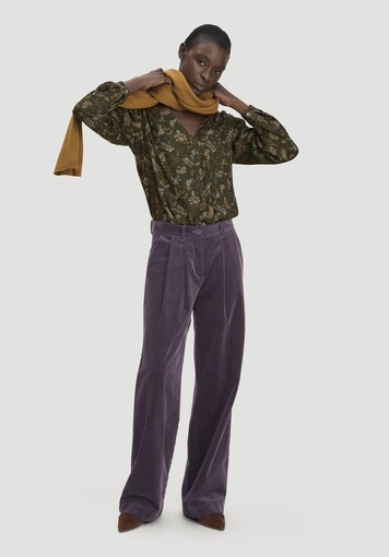 Cordhose Wide Leg aus Bio-Baumwolle - 0
