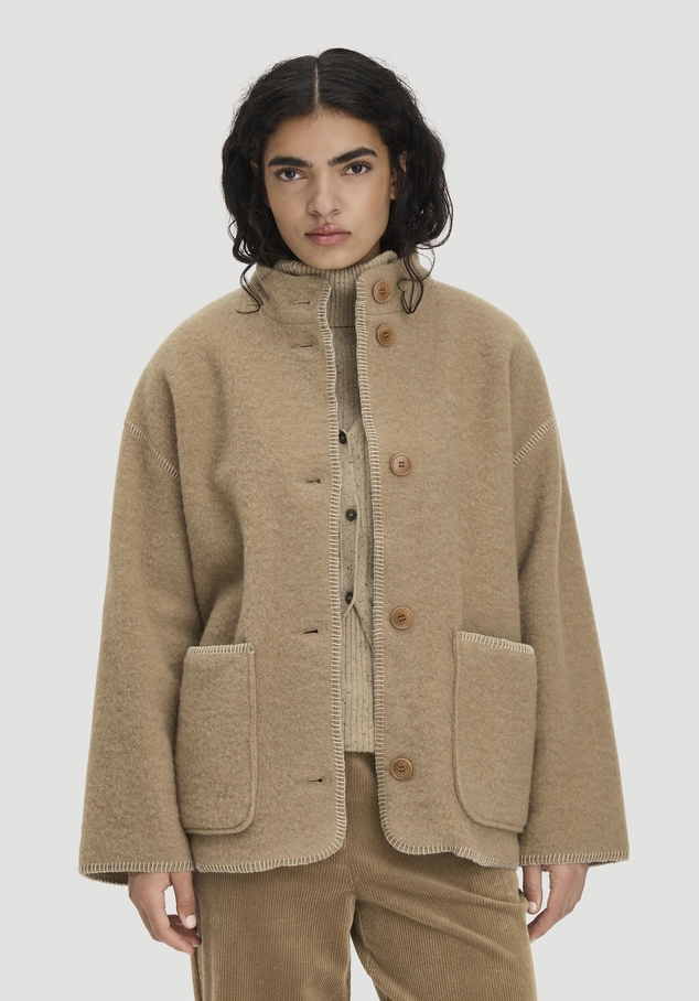 Wollfleece Jacke Boho Oversize aus reiner Bio-Merinowolle
