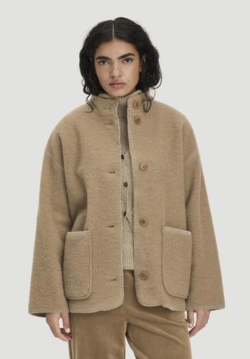 Wollfleece Jacke Boho Oversize aus reiner Bio-Merinowolle - 0