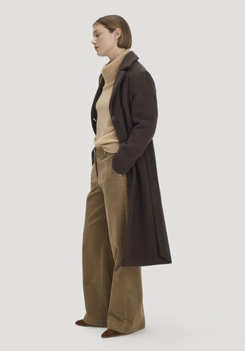 Regular-length wool coat with lapels, made from recycled wool - 3