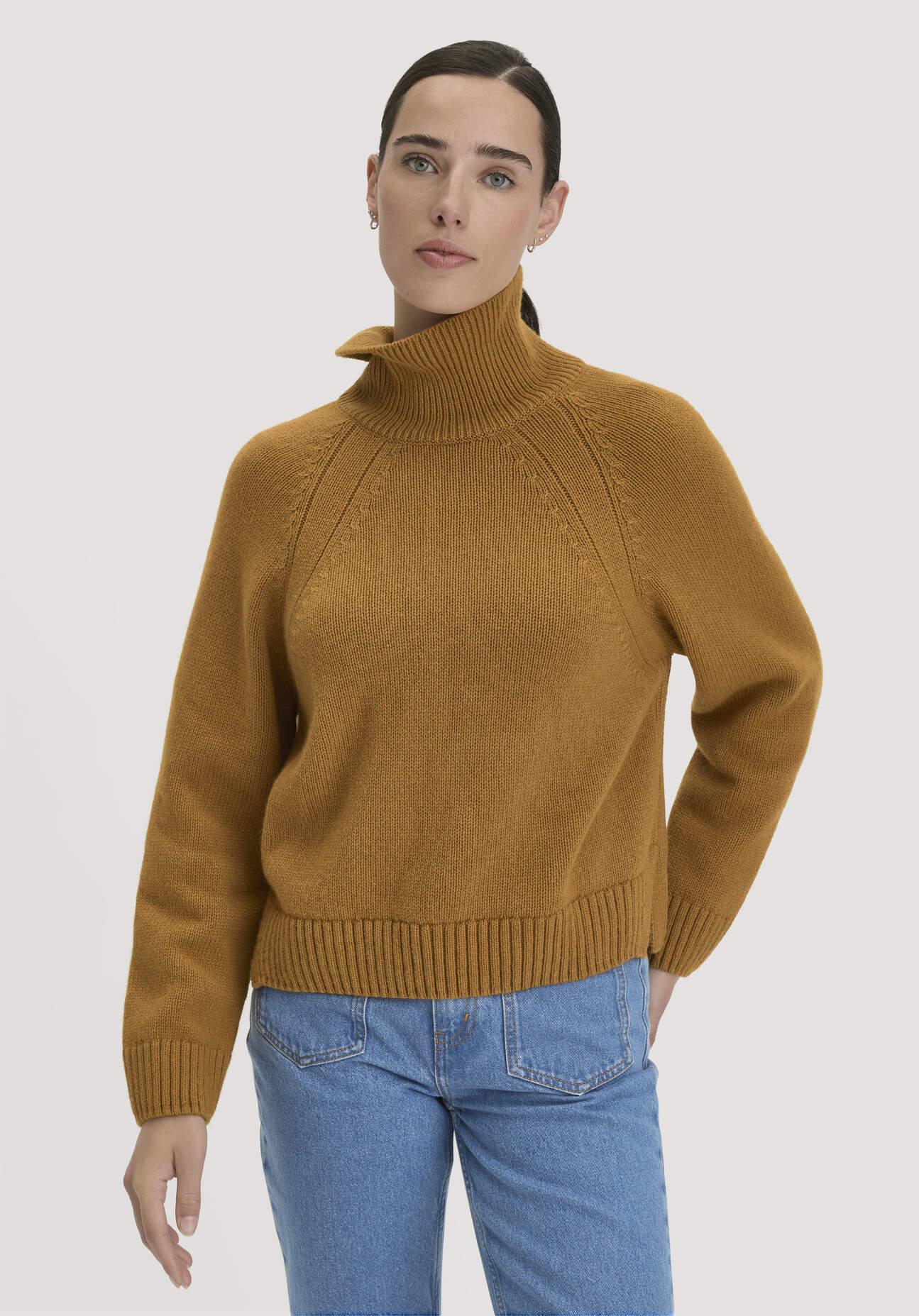 hessnatur Damen Strick Pullover Relaxed aus Bio-Merinowolle mit Bio-Baumwolle - orange - Größe XL
