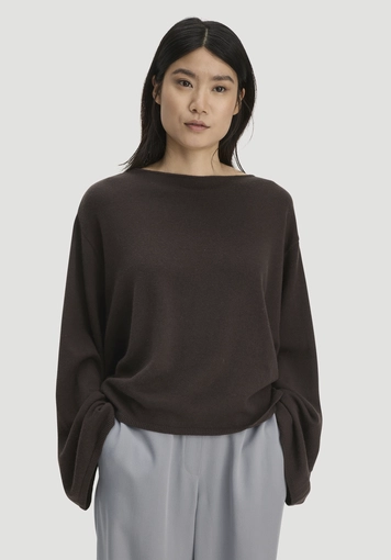 Oversized knit sweater made of organic merino wool with cashmere - 0