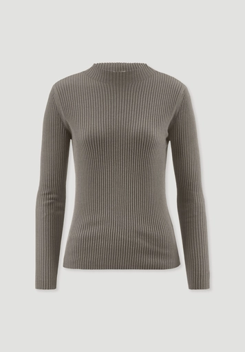 Fitted knit sweater made from TENCEL™ Lyocell with organic cotton