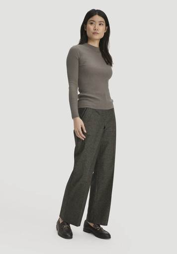 Fitted knit sweater made from TENCEL™ Lyocell with organic cotton - 1