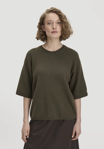 Oversized knit sweater made of organic merino wool with organic cotton - 0