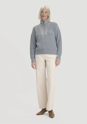 Knitted Troyer Relaxed made of pure organic cotton - 1
