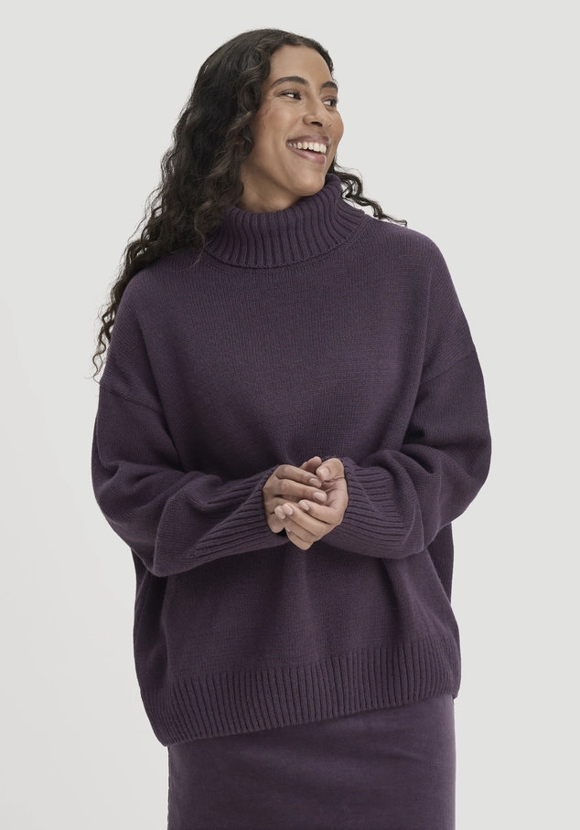 Strick Pullover Oversize aus Bio-Merinowolle mit Bio-Baumwolle
