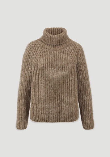 Strick Rollkragenpullover Relaxed aus Alpaka mit Bio-Baumwolle - 4