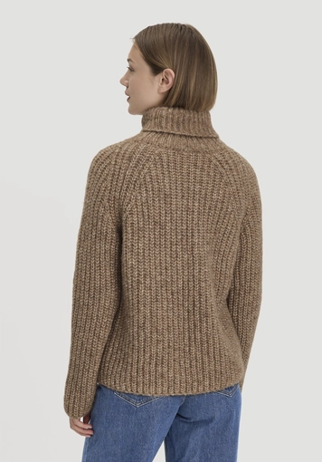 Strick Rollkragenpullover Relaxed aus Alpaka mit Bio-Baumwolle - 2