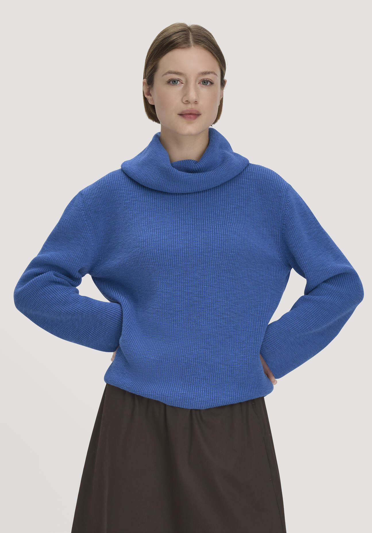 hessnatur Damen Strickpullover Relaxed aus Bio-Baumwolle - blau GrösseS