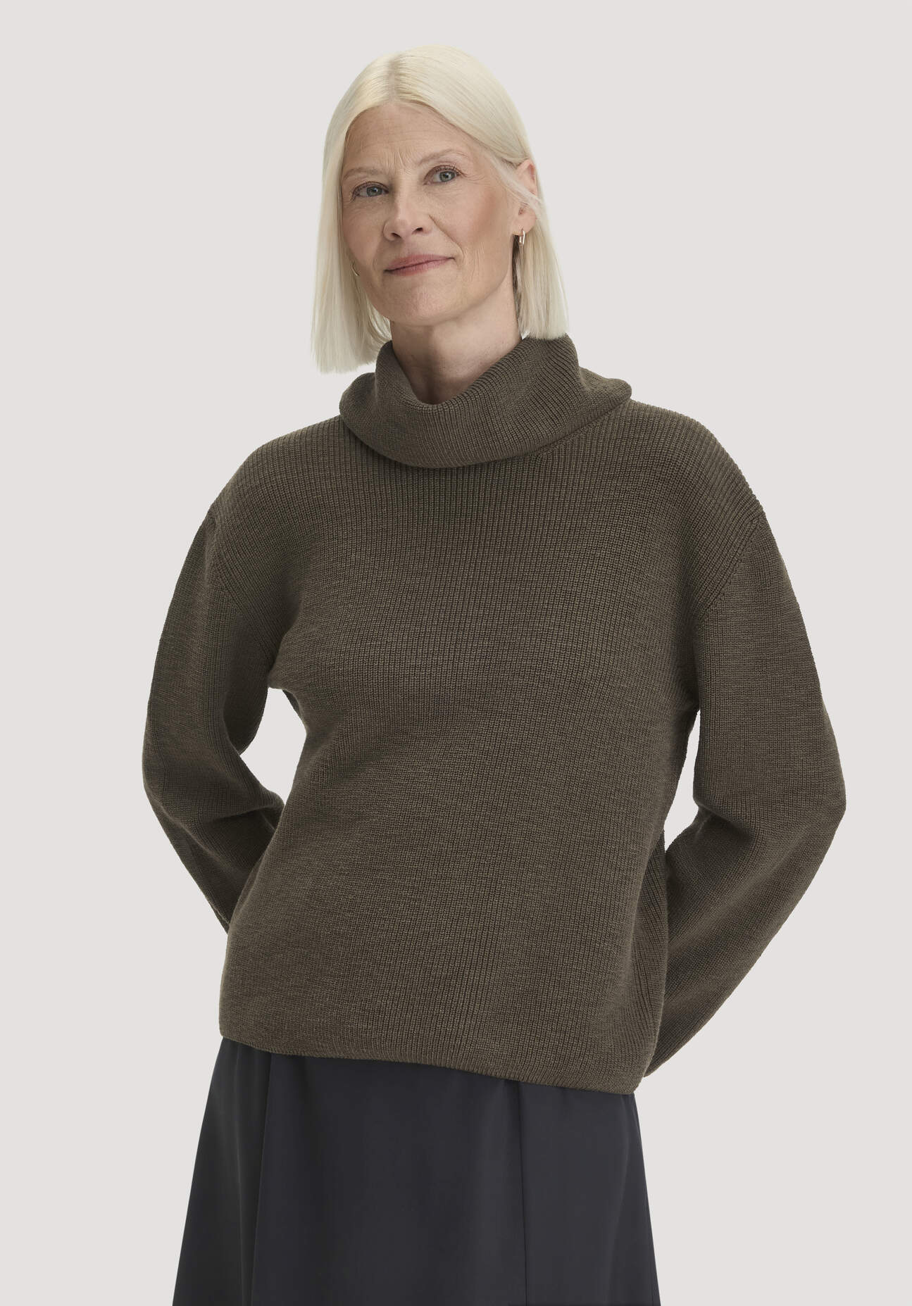 hessnatur Damen Strickpullover Relaxed aus Bio-Baumwolle - grün GrösseL