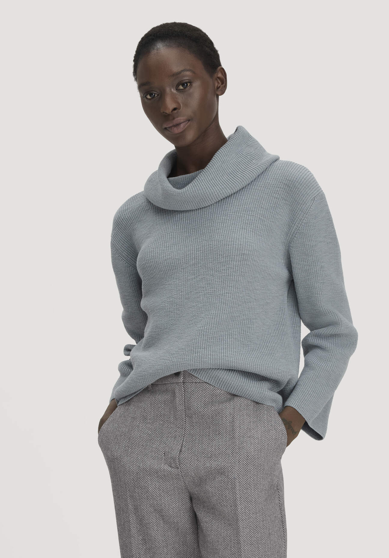 hessnatur Damen Strickpullover Relaxed aus Bio-Baumwolle - blau GrösseS