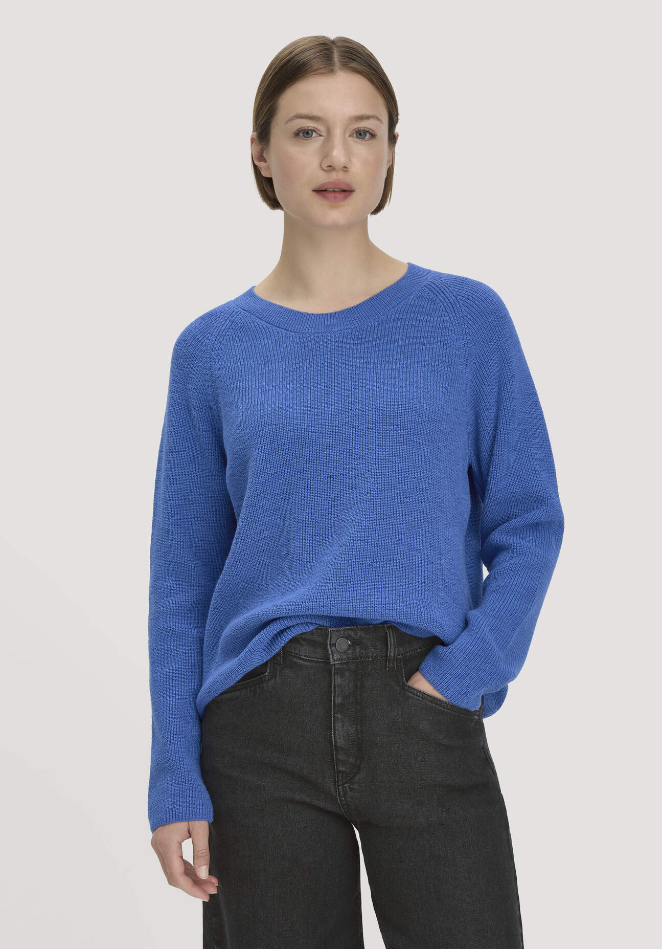 hessnatur Damen Pullover Relaxed aus Bio-Baumwolle - blau GrösseL