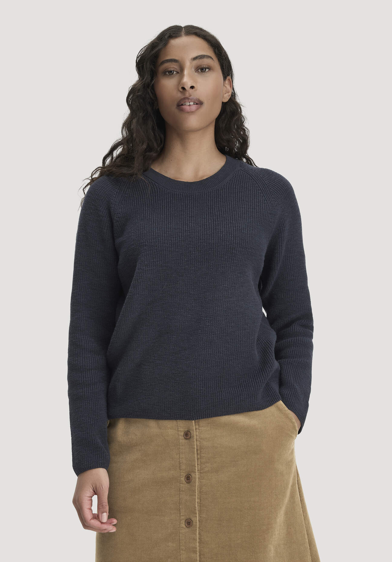 hessnatur Damen Pullover Relaxed aus Bio-Baumwolle - blau GrösseL