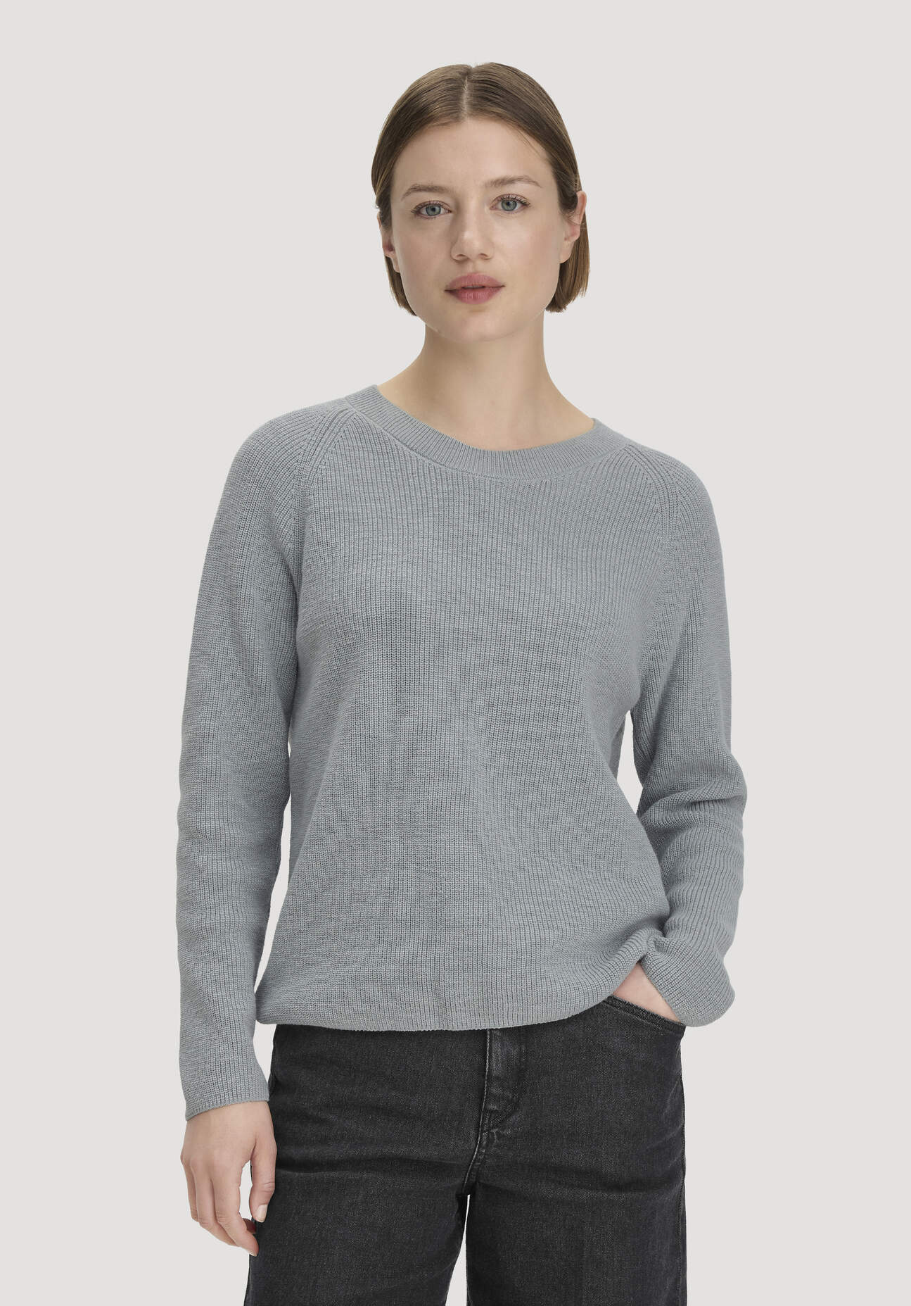 hessnatur Damen Pullover Relaxed aus Bio-Baumwolle - blau GrösseL