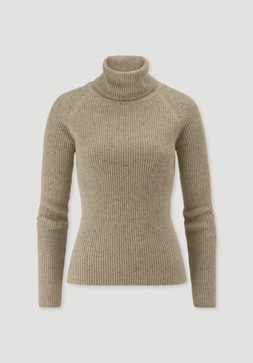 Slim fit roll-neck sweater made from organic cotton and recycled virgin wool Slim fit roll-neck sweater made from organic cotton and recycled virgin wool