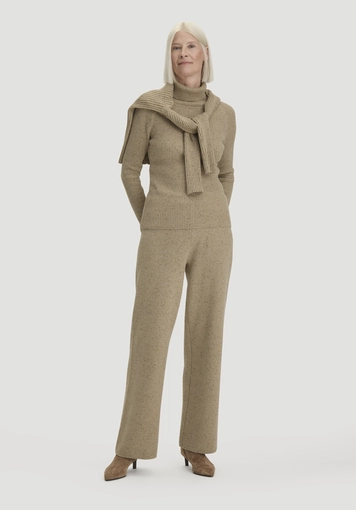 Slim fit roll-neck sweater made from organic cotton and recycled virgin wool - 1