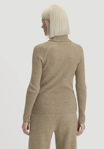 Rollkragenpullover Slim aus Bio-Baumwolle und recycelter Schurwolle - 2