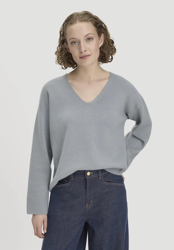Pullover Oversize aus Bio-Baumwolle mit Schurwolle - 0