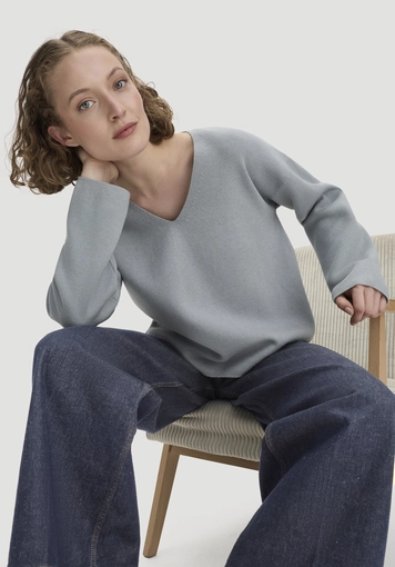 Pullover Oversize aus Bio-Baumwolle mit Schurwolle - 4