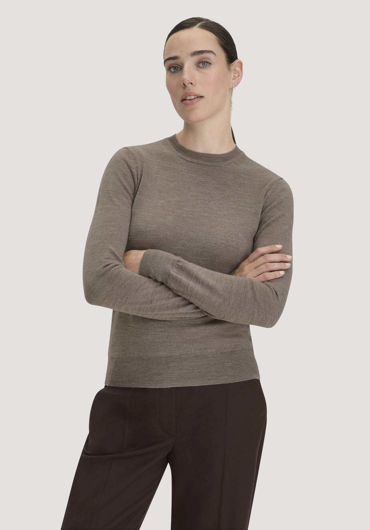 hessnatur Damen Pullover Regular aus Bio-Merinowolle - lila GrösseL