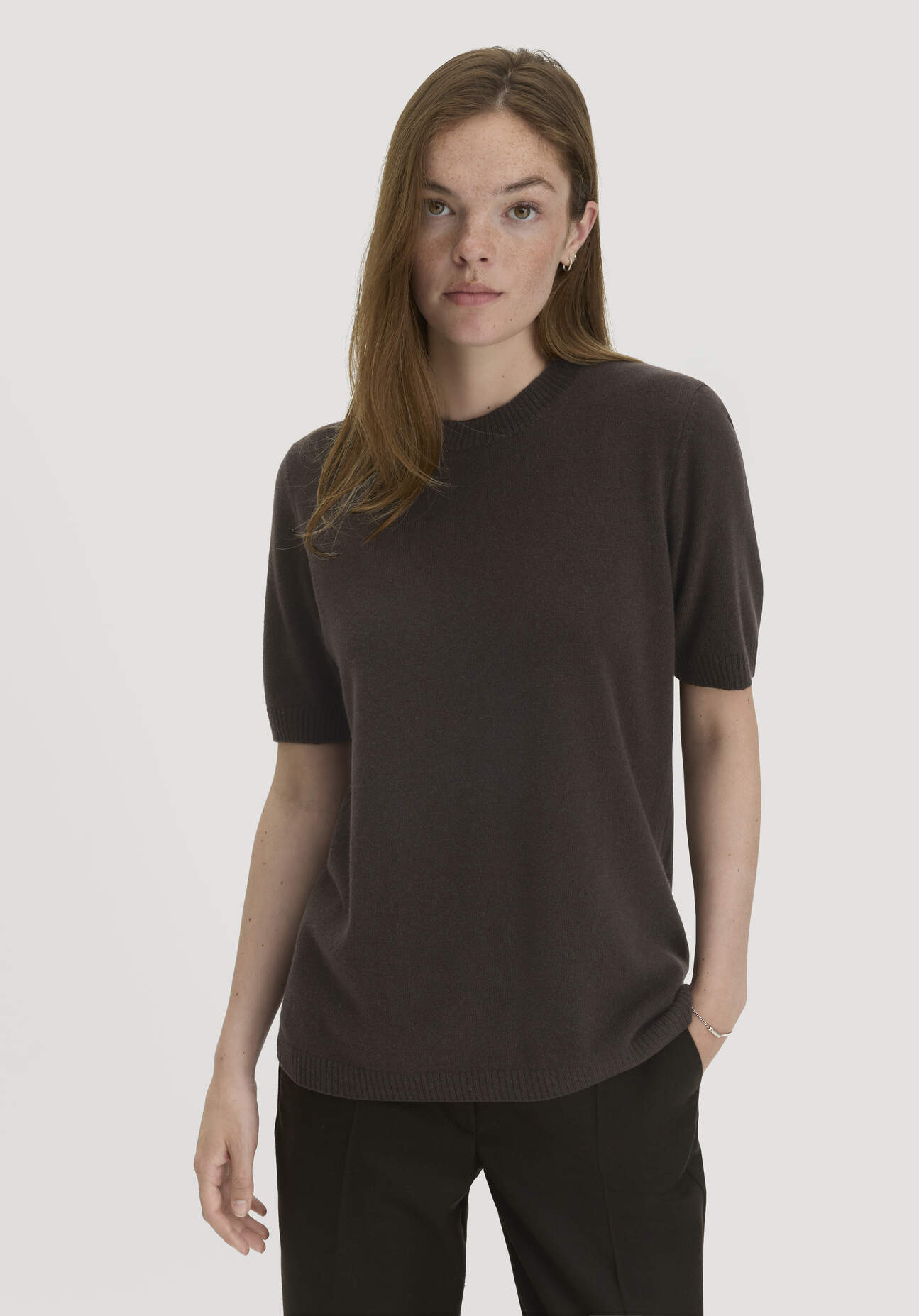hessnatur Damen Pullover Relaxed aus Bio-Schurwolle mit Cashmere - braun GrösseL