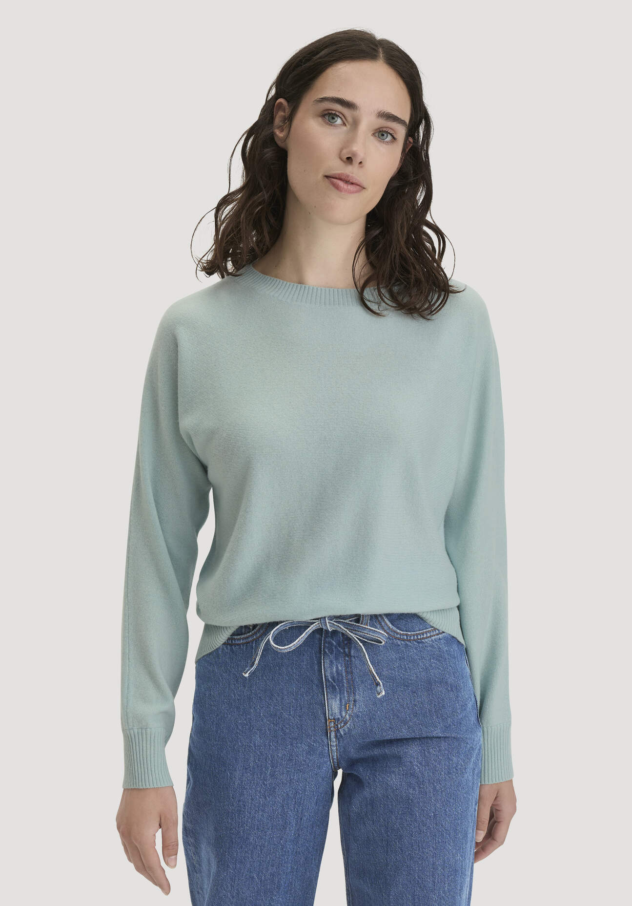 hessnatur Damen Pullover Relaxed aus Bio-Schurwolle mit Cashmere - grün - Größe XXL