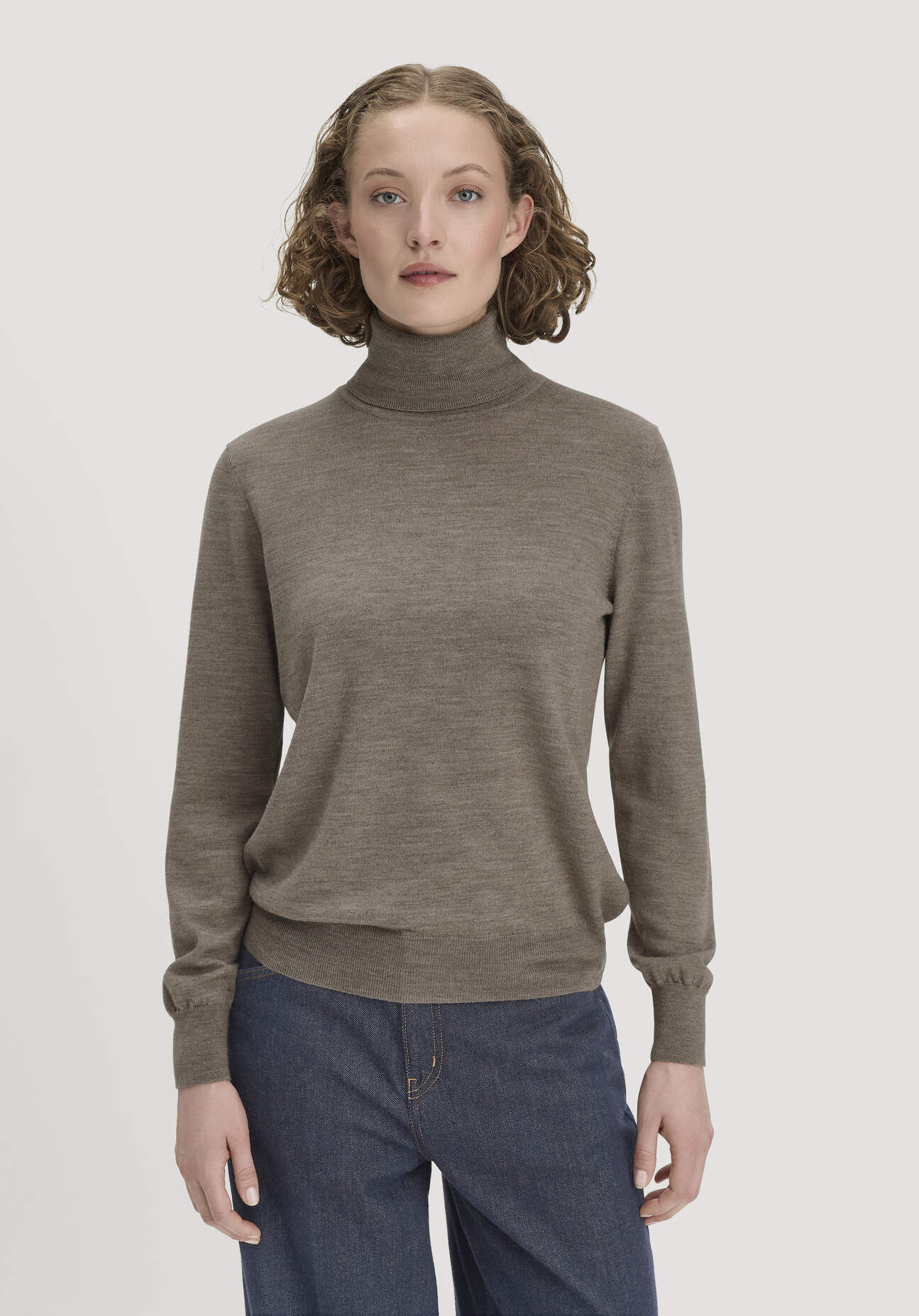 hessnatur Damen Rollkragenpullover Relaxed aus Bio-Merinowolle - lila GrösseXL