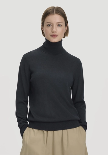 Rollkragenpullover Relaxed aus reiner Bio-Merinowolle - 0