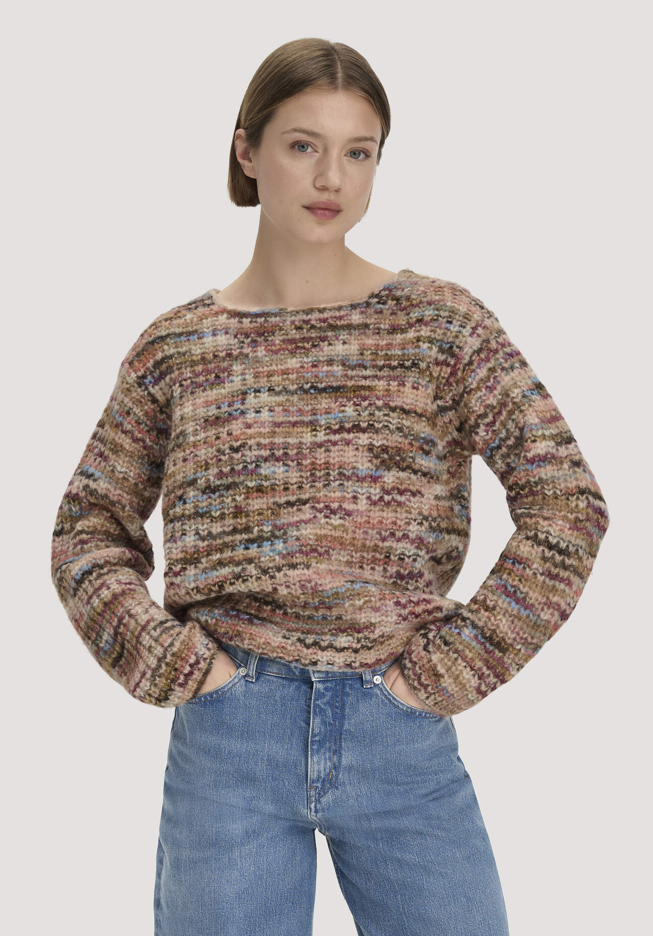 hessnatur Damen Strick Pullover Relaxed aus Alpaka und Bio-Baumwolle - rot - Größe L