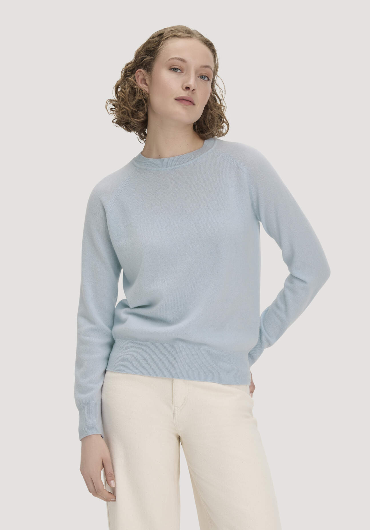 hessnatur Damen Pullover Relaxed BETTER RECYCLING aus Cashmere mit Recycling-Anteil - blau GrösseXXL