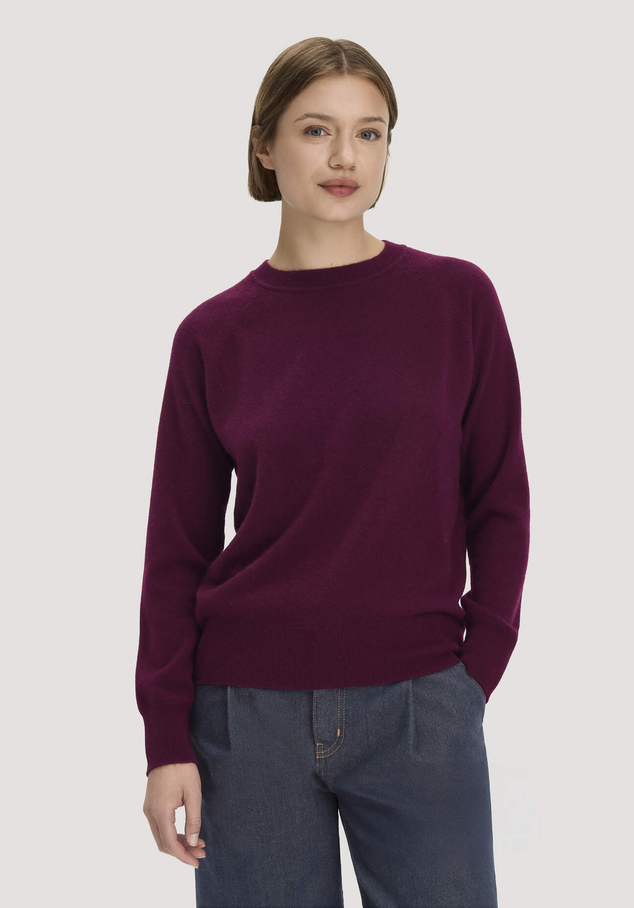 hessnatur Damen Pullover Relaxed BETTER RECYCLING aus Cashmere mit Recycling-Anteil - rot GrösseXXL