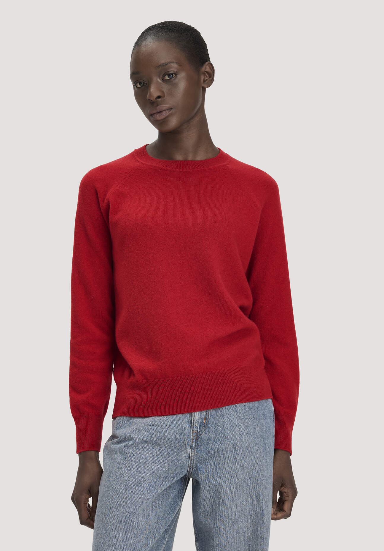 hessnatur Damen Pullover Relaxed BETTER RECYCLING aus Cashmere mit Recycling-Anteil - rot GrösseXXL