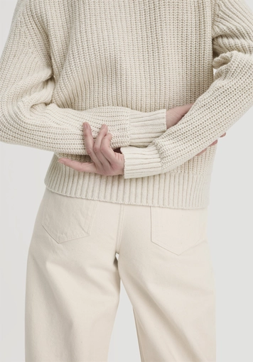 Relaxed pullover made from organic cotton with recycled wool - 3