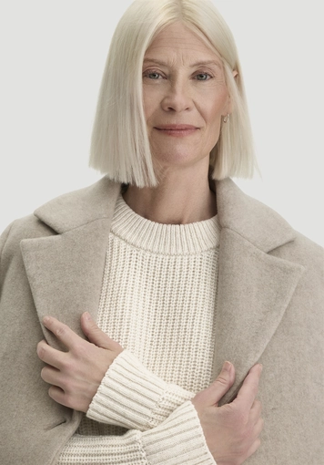 Relaxed pullover made from organic cotton with recycled wool - 4