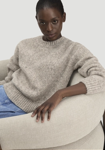 Relaxed knit sweater made of alpaca with organic cotton - 3