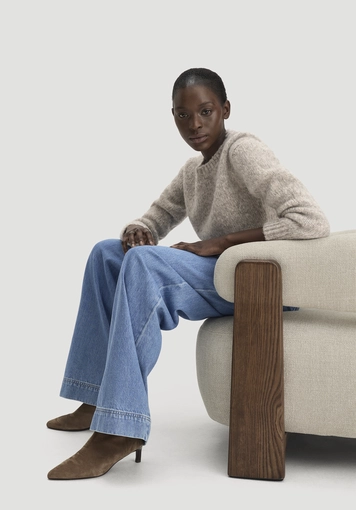Relaxed knit sweater made of alpaca with organic cotton - 4