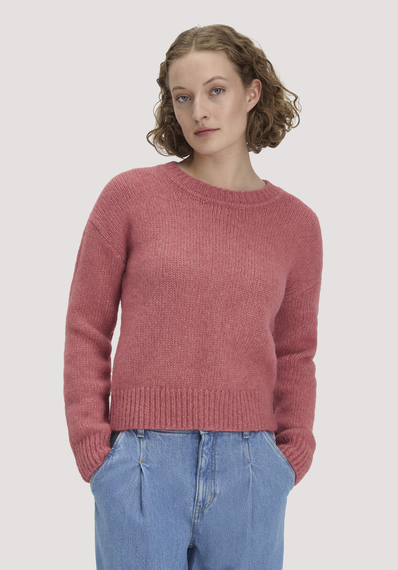 hessnatur Damen Strick Pullover Relaxed aus Alpaka mit Bio-Baumwolle - rot - Größe XS