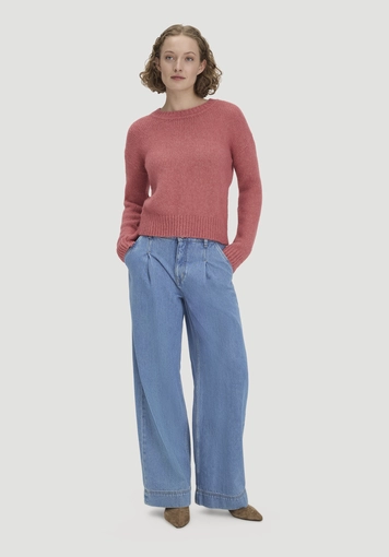 Relaxed knit sweater made of alpaca with organic cotton - 1