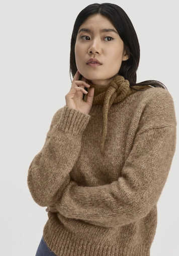 Relaxed knit sweater made of alpaca with organic cotton - 4