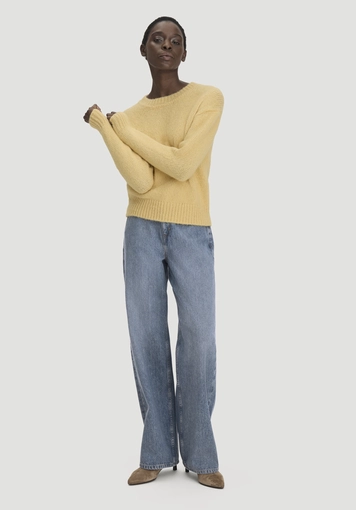 Relaxed knit sweater made of alpaca with organic cotton - 1